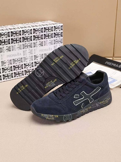 Замшевые кроссовки с мехом Premiata low-top - Navy   