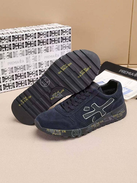 Замшевые кроссовки с мехом Premiata low-top - Navy