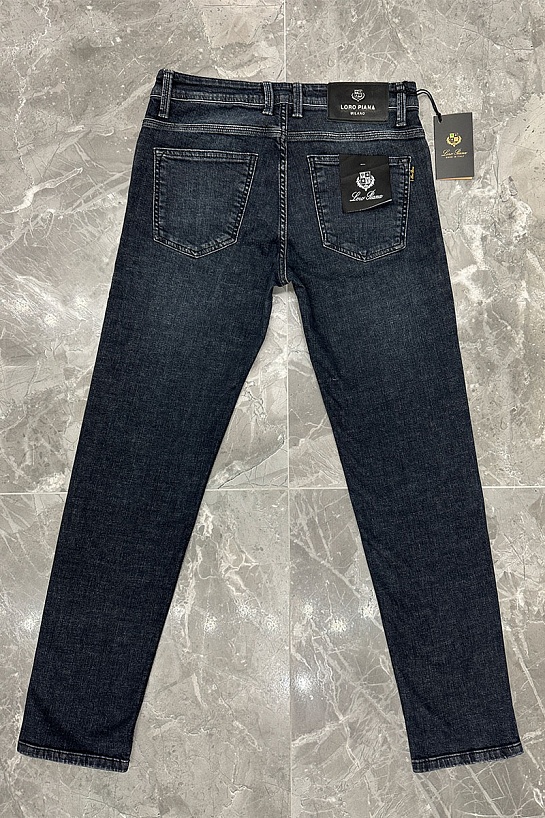 Джинсы тёмно-синего цвета Loro Piana regular fit