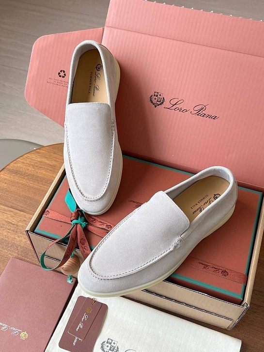 Замшевые лоферы Loro Piana Premium - White