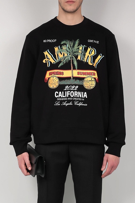 Чёрный мужской свитшот Amiri Rum Label logo-print