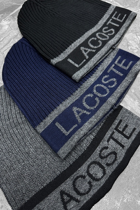 Мужская шапка Lacoste синего цвета