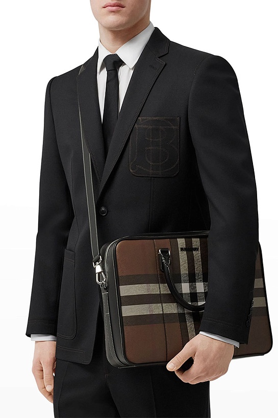 Кожаный портфель Burberry Premium 38x28x9 см