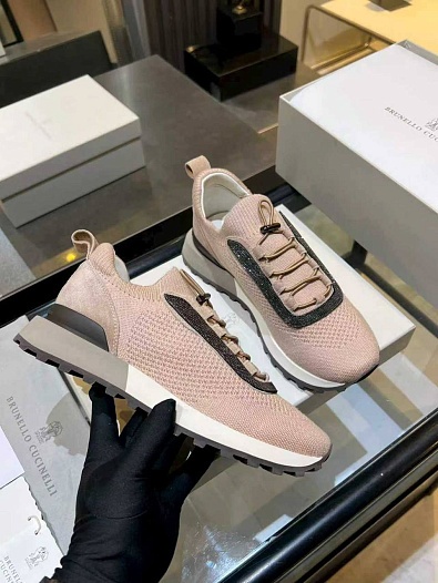 Женские текстильные кроссовки Brunello Cucinelli premium   