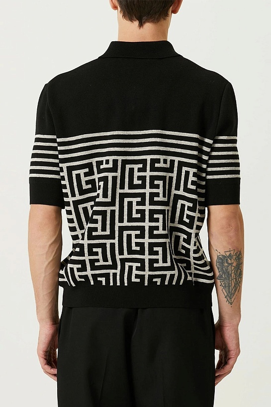 Вязанное поло Balmain monogram-pattern