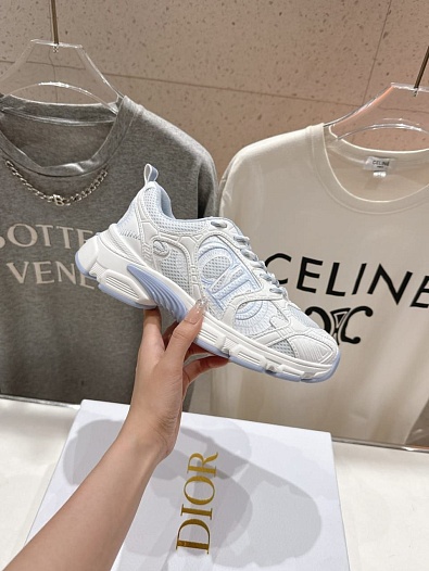 Женские кроссовки Dior Chrono Premium - White / Blue   