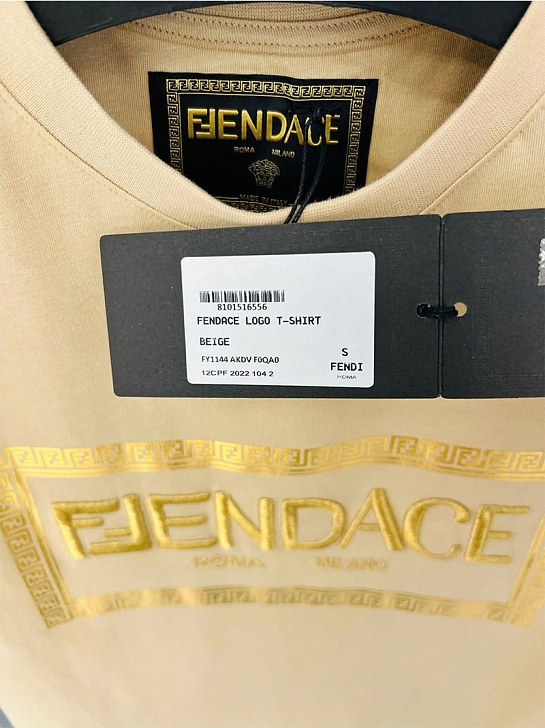 Белая футболка Collaboration Fendi x Versace Fendace Logo