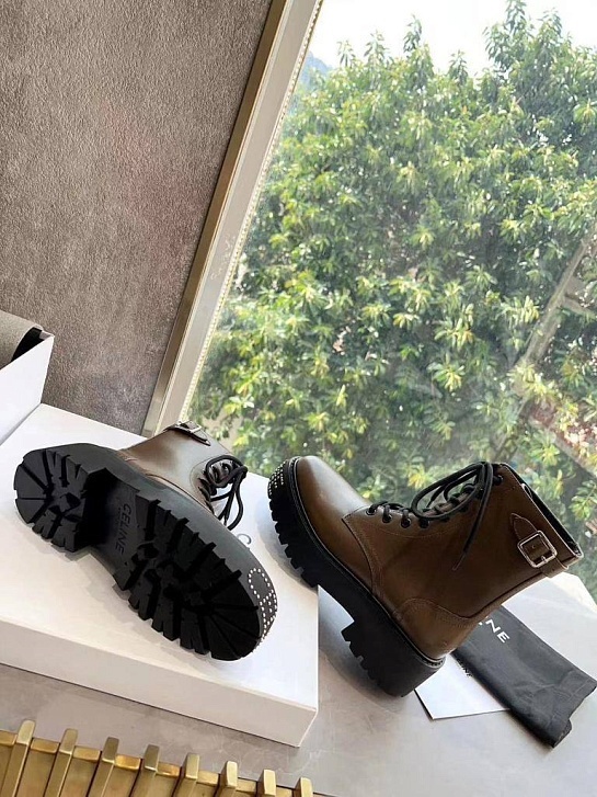 Женские кожаные ботинки Celine Premium