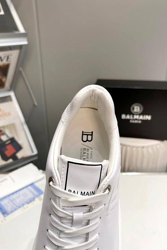 Мужские кожаные кроссовки Balmain B-Court