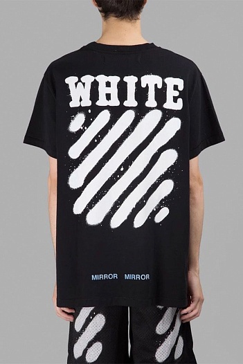 Чёрная оверсайз футболка Off-White Heavy diag spray   