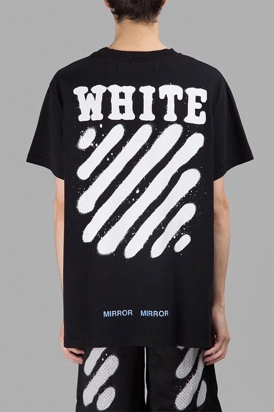 Чёрная оверсайз футболка Off-White Heavy diag spray