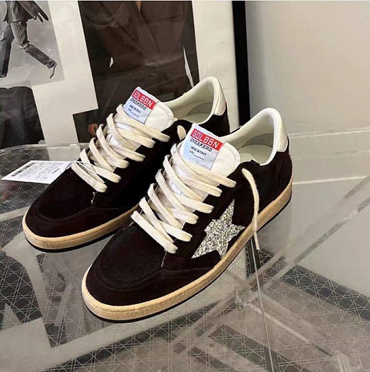 Женские кожаные кроссовки Golden Goose Ball Star premium   