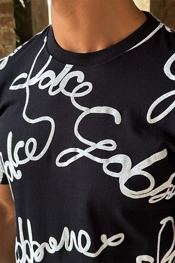 Мужская чёрная футболка Dolce&Gabbana   