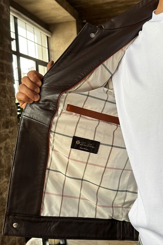 Мужская кожаная куртка Loro Piana Premium