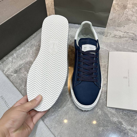 Мужские кроссовки Brunello Cucinelli nubuck calfskin - Navy