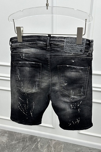 Джинсовые шорты Dsquared2 чёрного цвета   