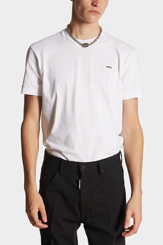 Футболка белого цвета Dsquared2 metallic logo