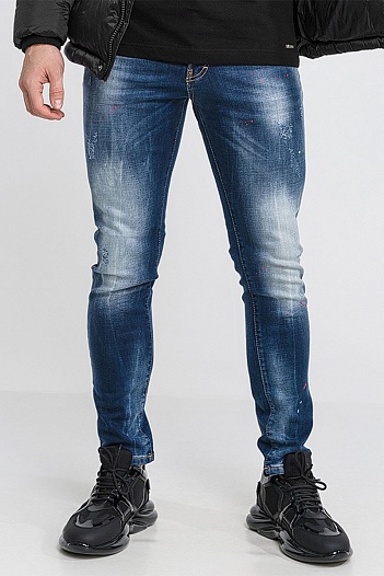 Мужские джинсы Dsquared2 paint splatter - Navy   