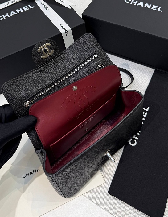 Кожаная сумка Chanel Flap premium 20x13x6 см