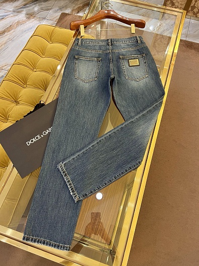 Мужские синие джинсы Dolce & Gabbana classic fit Premium   