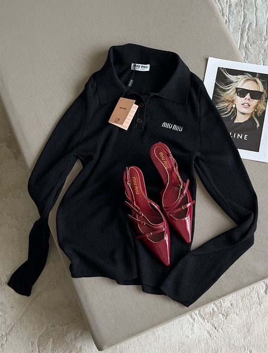 Женская чёрная кофта MIU MIU