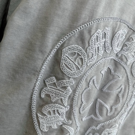 Серая оверсайз футболка Chrome Hearts Premium   