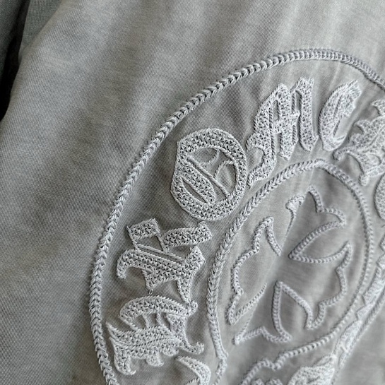 Серая оверсайз футболка Chrome Hearts Premium