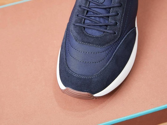 Замшевые кроссовки Loro Piana Week End Walk - Navy