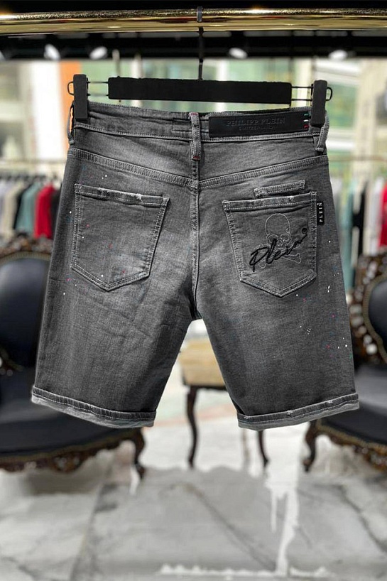 Джинсовые шорты Philipp Plein цвета антрацит