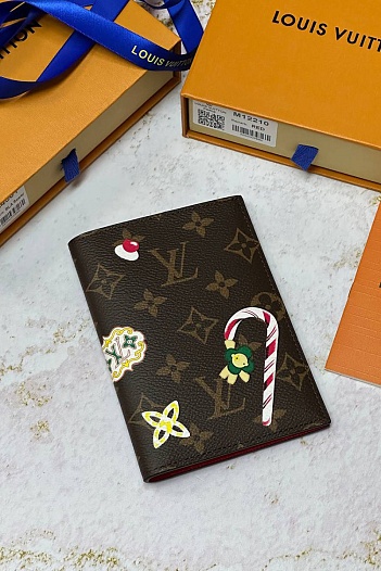 Кожаная обложка для паспорта Louis Vuitton Premium 10x14x2.5 см   