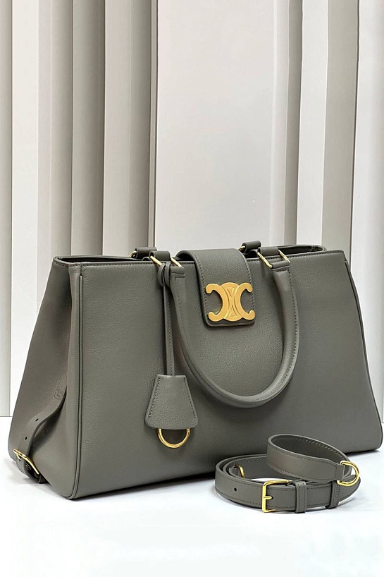 Женская сумка Celine Appoline Medium Premium 37.5x22x16 см - Grey
