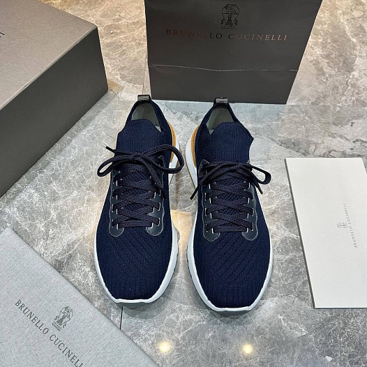 Мужские кроссовки Brunello Cucinelli knitted - Navy   