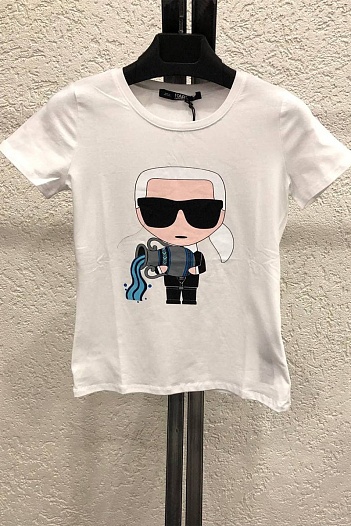 Женская белая футболка Karl Lagerfeld "Aquarius"   