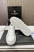 Кожаные кроссовки Balmain белого цвета