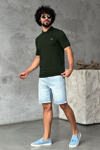 Зелёное поло Paul & Shark logo-embroidered   