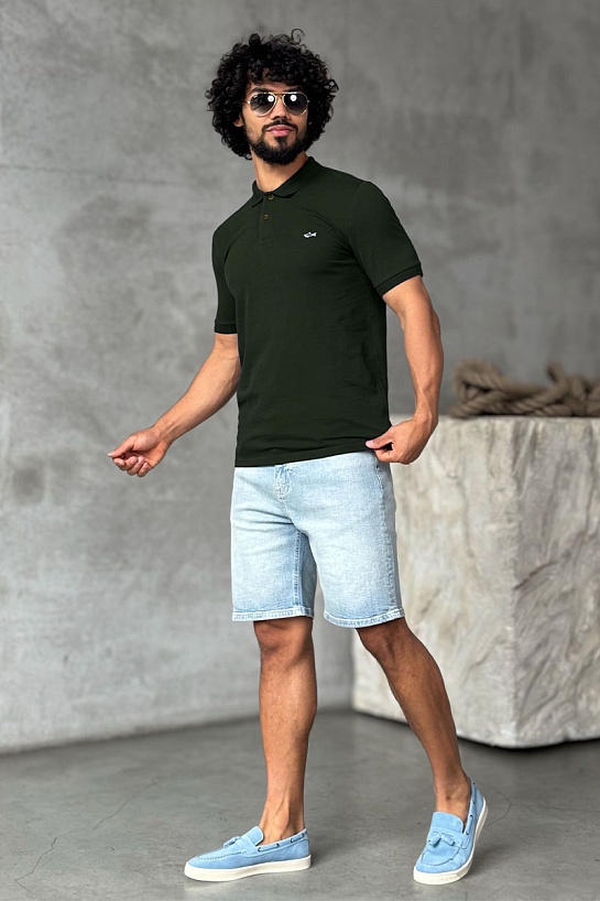 Зелёное поло Paul & Shark logo-embroidered