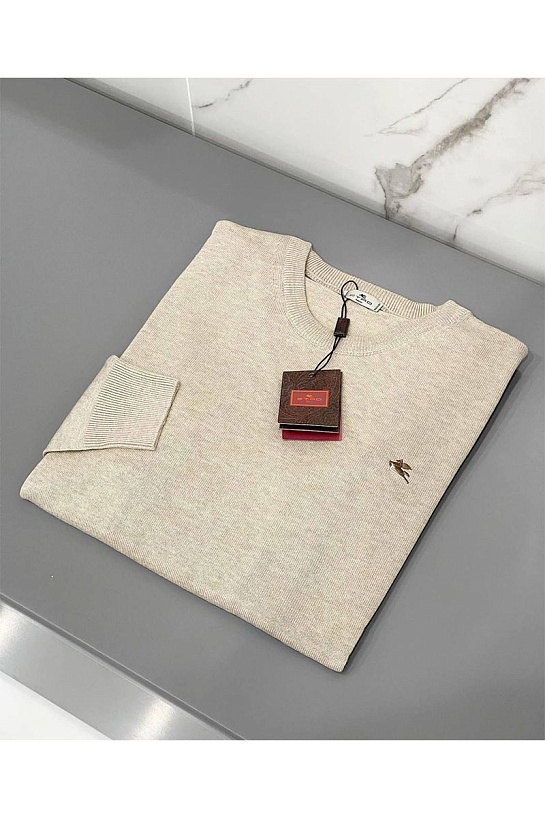 Мужская бежевая кофта Etro logo-embroidered