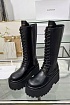 Женские кожаные сапоги на шнуровке Balenciaga чёрного цвета