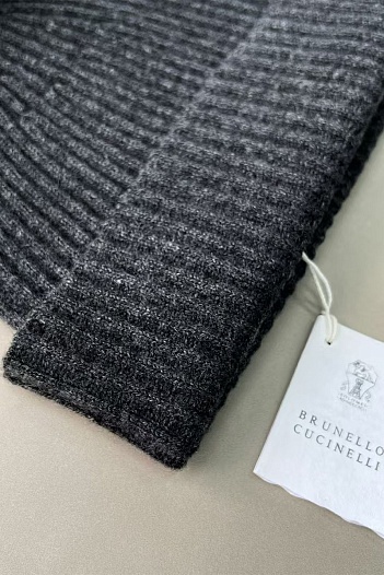 Кашемировая шапка Brunello Cucinelli Premium - Dark Grey   