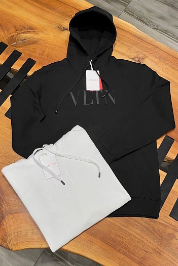 Мужское чёрное худи Valentino "VLTN"   
