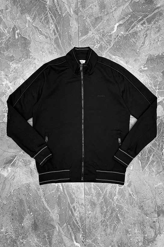Мужская кофта на молнии Zegna чёрного цвета