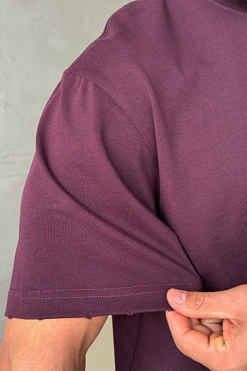 Мужская фиолетовая футболка Golden Goose   