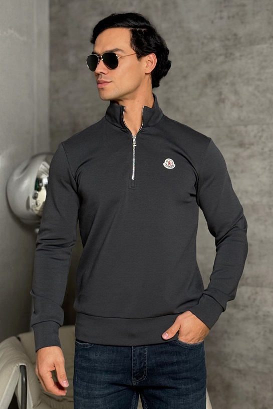 Мужской джемпер Moncler logo-patch - Grey