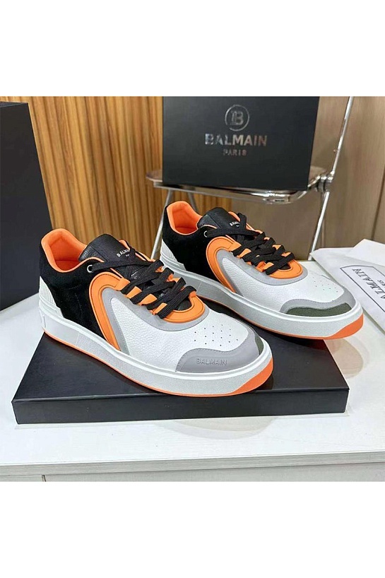 Кожаные кроссовки Balmain B-Skate Low-Top - Multicolor