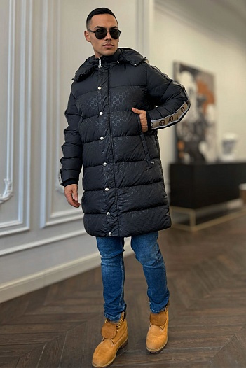 Мужская чёрная парка Gucci GG Monogram   