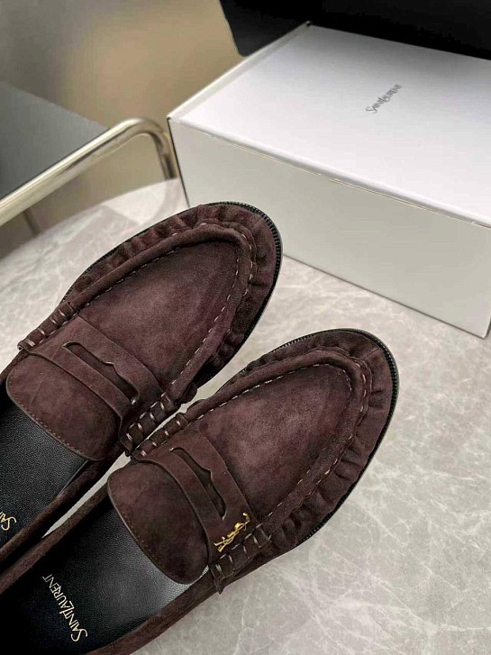 Женские замшевые лоферы Yves Saint Laurent premium