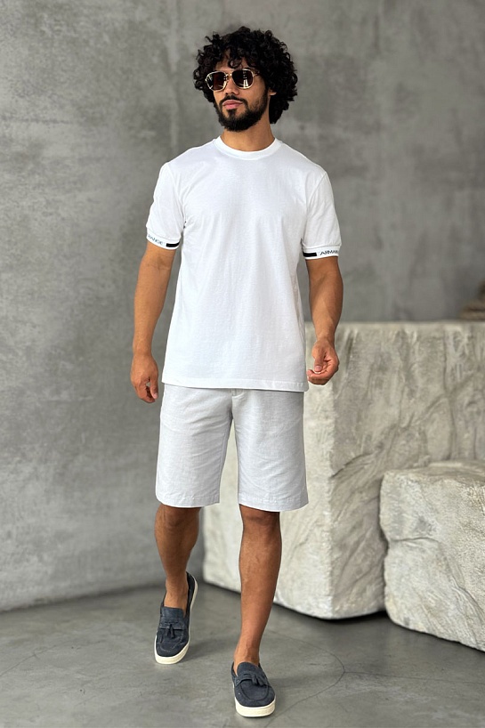 Футболка белого цвета Armani Exchange logo-tape