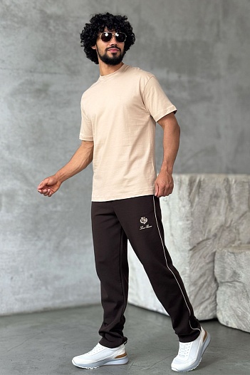 Мужская бежевая футболка Loro Piana   
