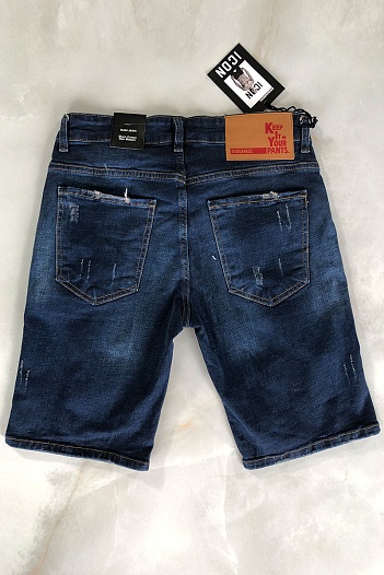 Джинсовые мужские шорты Dsquared2 "ICON" - Navy   