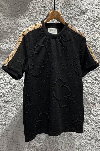 Мужская чёрная футболка Gucci x Balenciaga Collaboration   
